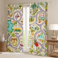 thumbnail image 2 of Manfei City Streets Blackout Curtains Set of 2 (52x84 Each),Cartoon Buildings Curtain,Gray, 2 of 7