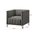 thumbnail image 7 of Home Design Kurtis Square Arm Chair with Tufted Velvet Upholstery and Gold Metal Legs, Flared Arms, Modern Living Room Seating, Gray, 7 of 7