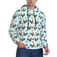 thumbnail image 2 of Goofa Roosters And Plants for Men's Hooded Sweatshirt - Lightweight Pullover Hoodie with Kangaroo Pocket, Perfect for Everyday Wear-Small, 2 of 7
