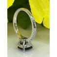 thumbnail image 3 of 2Ct Lab Created Sapphire & Diamonds Cushion Cut Women's Engagement Classy Ring In 14K White Gold Plated, 3 of 5