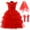 Red, variant on Mercatoo 4 to 15 Years Girls Red Bride Dress Child Girl's Halloween Outfit Wedding Layered Dress with Gloves Headcloth