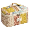 thumbnail image 1 of Bolsa de maquillaje acolchada AMULOKRU, tamaño grande, estampado floral, algodón, 1 of 6
