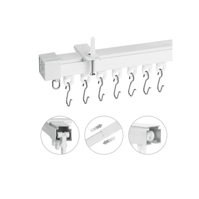 Cortineros Ajustable Riel Para Cortina De Techo 0.8-2.1m Xtellar blanco