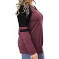 thumbnail image 3 of Langwyqu Plus Size Women V-Neck Raglan Sleeve Stripe Shirt Tops, 3 of 5