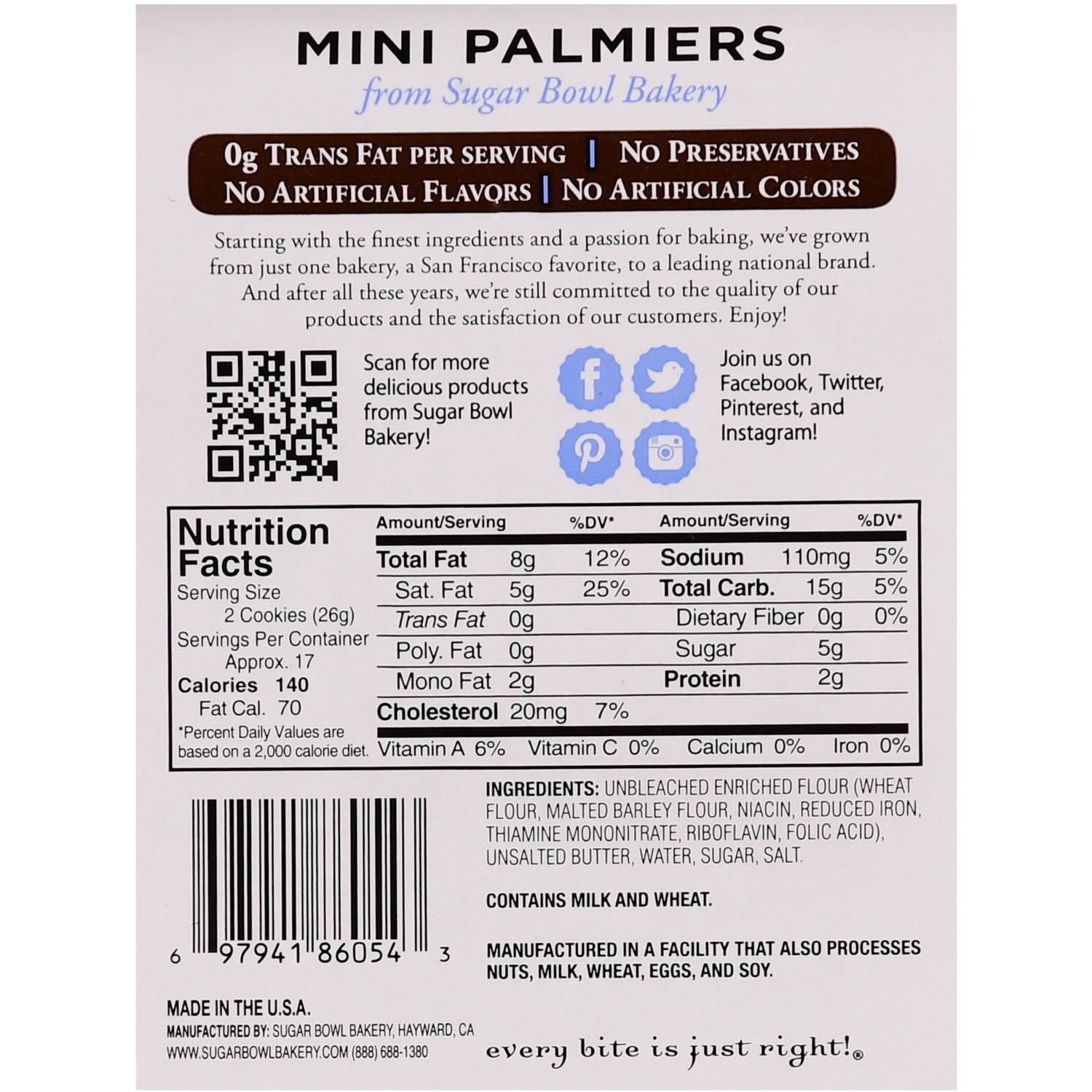 Sugar Bowl Bakery Petite Palmiers Nutrition Runners High Nutrition