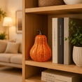 thumbnail image 5 of Fwttom Halloween Decor Indoor, Luminous Crackle Orange Glass Pumpkin Lights, Warm Light Pumpkin Table Lamp, Fall Halloween Decor for Mantel Home Holiday Party, 5 of 6