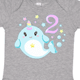 thumbnail image 4 of Inktastic Happy 2nd Birthday with Cute Narwhal Stars and Bubbles Boys or Girls Baby Bodysuit, 4 of 5