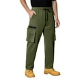 thumbnail image 4 of Mohiass Mens Cargo Pants Relaxed Fit Lightweight Hiking Baggy Pants Casual Elastic Waist Outdoor Joggers Trousers with Pockets Army Green XL, 4 of 6