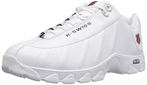 K-Swiss Men's St-329 Fashion Sneaker, White/Navy/Red, 13 XW US