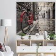 thumbnail image 3 of Designart 'Retro Vintage Red Bike' Cityscape Photo Print on Natural Pine Wood, 3 of 5