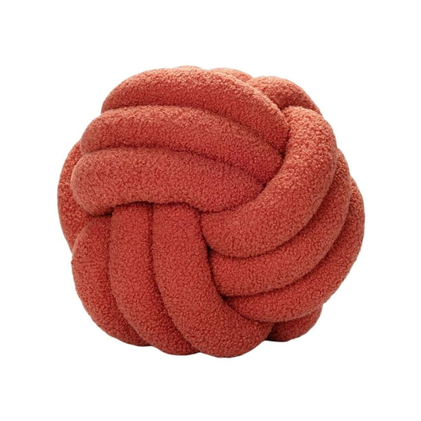 Plush Knot Ball Pillow Diameter 22cm Room Decoration for sofa Couch Red