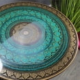 thumbnail image 5 of Natural Geo Rosewood Round Wooden 24" Accent Table - Turquoise, 5 of 7