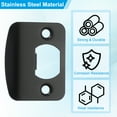 thumbnail image 3 of Uxcell Door Strike Plate, Round Corner Extended Lip Strike Plate Universal Security Latch Strike Black, 3 of 6