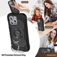 thumbnail image 3 of SUPNICE iPhone 15 Pro Max Case with Built-in Ring Stand, Military Drop Protection, Absorbing Bumper Shockproof Case with 360°Rotatable Ring Kickstand for iPhone 15 Pro Max 6.7 inch, Black, 3 of 7