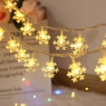 thumbnail image 1 of Christmas Snowflake String Lights, 20ft 40 LED Fairy Lights Battery Operated Waterproof Twinkle Lighting Indoor Outdoor Decorations for Bedroom Party Patio Room Garden Home Xmas Tree Decor, 1 of 10