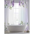 thumbnail image 5 of Spring Flowers Sheer Curtains 96 Inch Length 2 Panels Set Window Treatments, Botanical Purple Floral Leaaves Gradient Rod Pocket Semi Curtains for Living Room/Bedroom/Kitchen Décor, 104"W x 96"L, 5 of 7