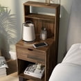 thumbnail image 3 of Furniture of America Armo 1-Drawer and 2-Shelf Wood Adult Nightstand, Light Hickory, 3 of 9