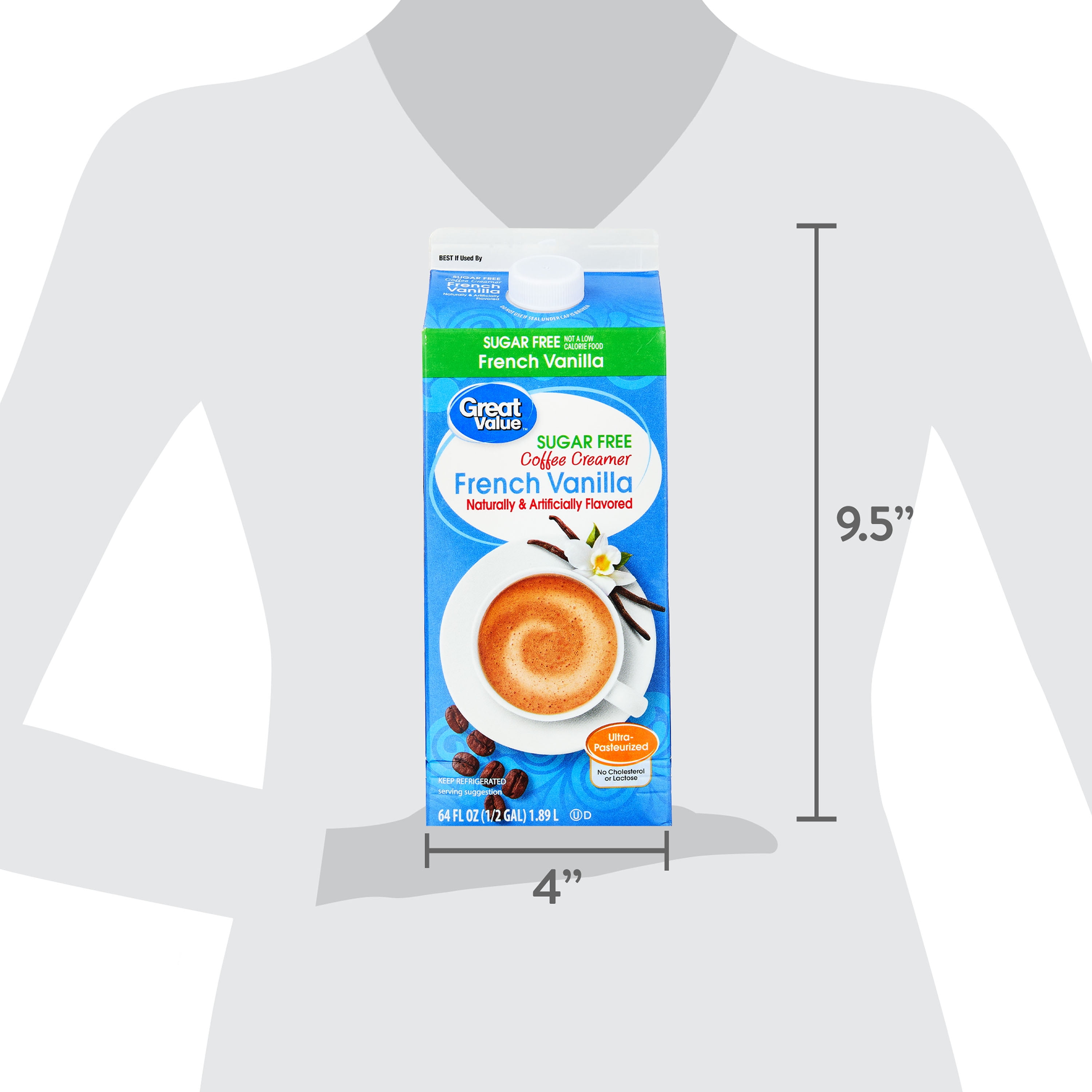 Great Value Sugar Free French Vanilla Coffee Creamer, 64 fl oz