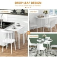 thumbnail image 4 of HOMCOM Table à Manger Pliable, Table Ronde à Abattants avec Pattes en Bois, Blanc, 4 of 10