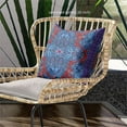 thumbnail image 2 of Amrita Sen Designs CAPL1014FSDS-BL-16x16 16 x 16 in. Floral Paisley Suede Blown & Closed Pillow - Grey, Red & Blue, 2 of 5
