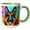 Green/White, variant on 3drose, Charming German Shepherd Dog Portrait. Digital Painting Art Gift, 11oz Two-tone Red Mug