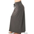 thumbnail image 2 of Zenana Women & Plus Relaxed Drawstring Waist Draped Basic Maxi Skirts with Side Pockets, 2 of 6