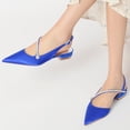 thumbnail image 2 of Women's Pumps Pointed Toe High Heel 8.5CM Rhinestones Satin Party Dress Wedding Shoes, 2 of 5