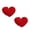 Red, variant on 2Pcs Multifunctional Faux Furs Throw Pillow Ribbed Heart Design Furry Cushion for Sofa Lumbar and Romantics Deco