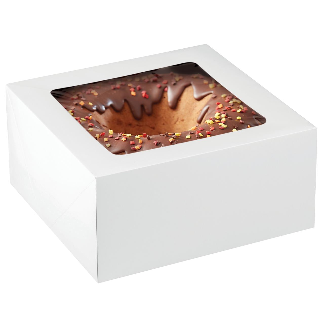 Wilton 12 x 12 x 6-Inch White Cardboard Square Cake Box with Window