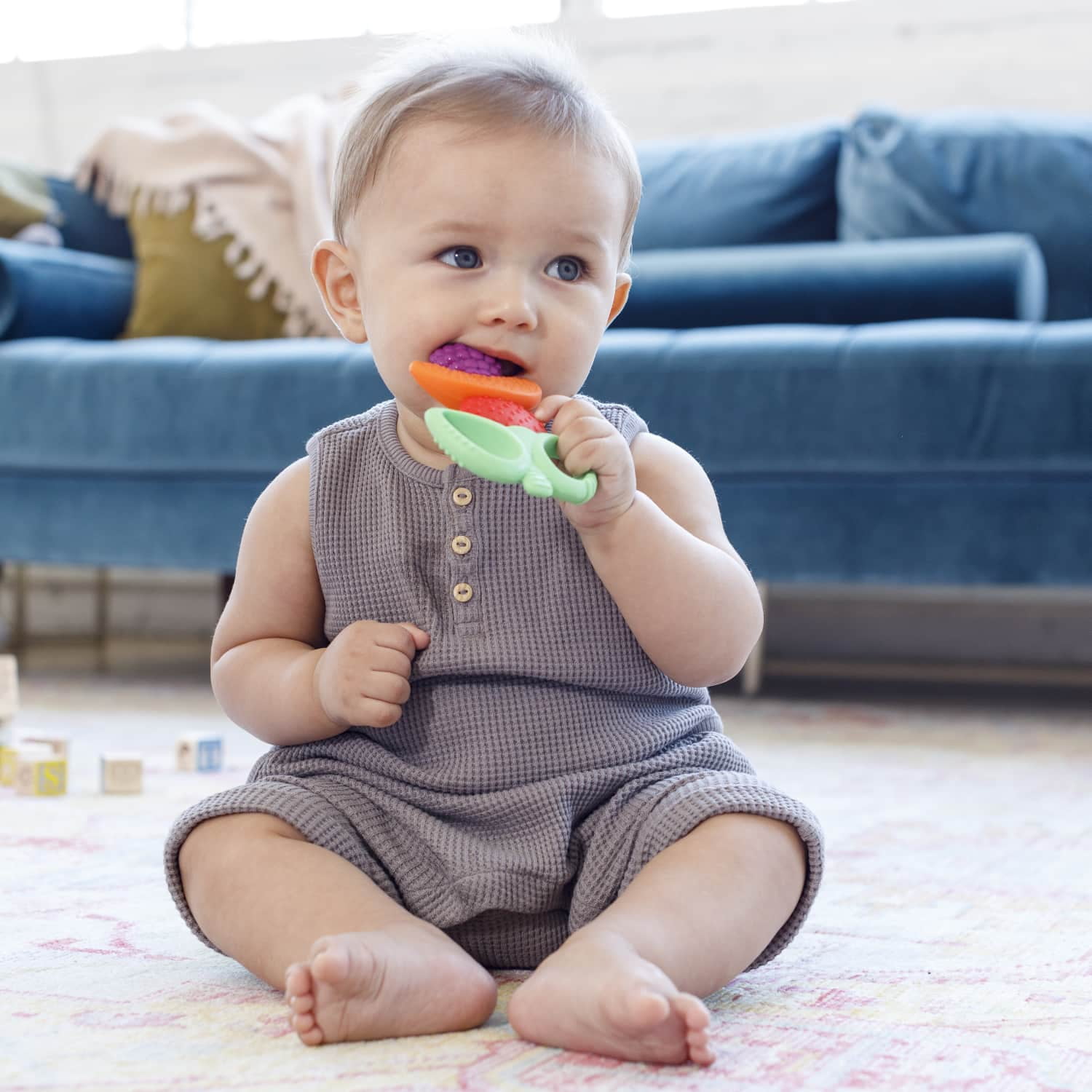 Infantino Lil' Nibbles Textured Baby Teething Toy, 6-12 Months, Multicolor Fruit Kabob