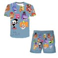 thumbnail image 1 of Conjuntos de ropa de dibujos animados de cinco noches en Freddy para niños y niñas, camisetas de juego de terror de verano, pantalones cortos, trajes de 2 piezas, trajes informales FNAF 11T Gao Jinjia LED, 1 of 2