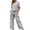 CBZ75-Light Gray, variant on Lumtrix Business Casual Outfits For Women 2 Piece Linen Sets Short Sleeve Tops Dressy Casual Lounge Pants Set Summer Beach Vacation Black 2XL
