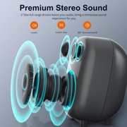 BESTISAN SR06 Bookshelf Speakers with Bluetooth 5.0, Wired Optical RCA Input