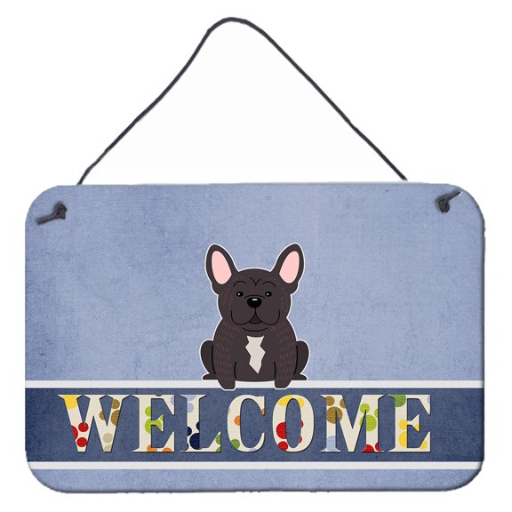 Carolines Treasures BB5590DS812 French Bulldog Brindle Welcome Wall or Door Hanging Prints