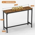 thumbnail image 3 of FDW 55” Bar Height Pub Table, Counter Height, Sturdy Legs & Adjustable Foot Pads, for Bar, Pub, Kitchen, Dining Room, Coffee Shop – Brown, 3 of 7