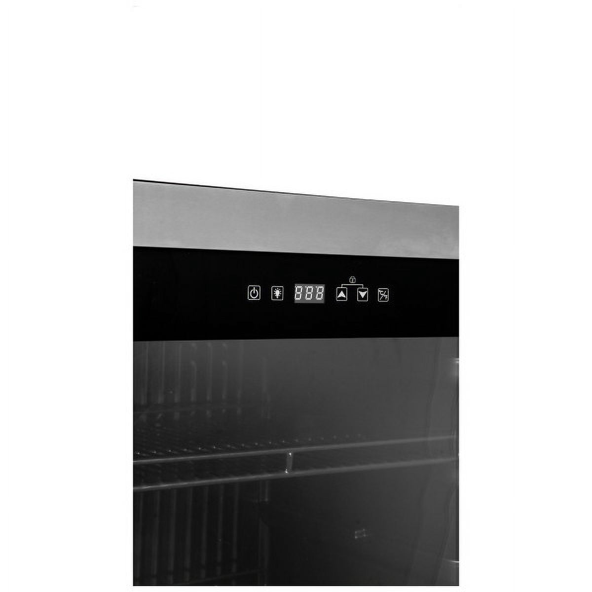 Magic Chef 3.1 Cu. Ft. Commercial Countertop Merchandiser Black and stainless steel 83 can Beverage Cooler 18.9 in