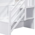 thumbnail image 3 of Kumix Loft Bed Twin Size, Low Loft Bed with Drawer, Shelf, Stair, Full Length Guardrail for Teens Adults, Noise-Free Loft Bed Frame for Bedroom, Spacious Under Bed Space, White, 3 of 7