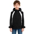 thumbnail image 3 of Jizyo Vestes de Sport pour Enfants Veste Imperméable Extérieure Garçons Filles Coupe-Vent à Capuche Randonnée Noir 120, 3 of 6