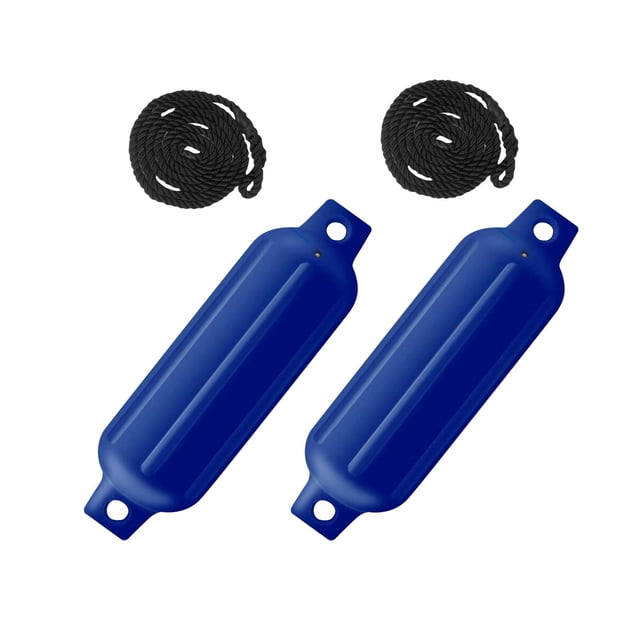 koolsoo 2x Inflatable Boat s Simple Installation s Bumpers for Boats G2 Blue Black Rope