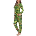 thumbnail image 3 of Renewold Holiday Family Matching Pajama Sets Christmas Long Sleeve Women Sleepwear Colorful Lights Candy Canes Top and Pants Size 5XL,2PCS Skin Friendly O Neck Night Clothes, 3 of 5