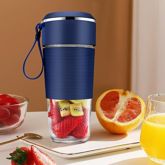 TOPRenddon Mini Portable Smoothie Juice Blender,USB Travel Juice Cup Baby Food Mixing Machince with 10.5 Oz Travel Cup and Lid,Blender Shake Smoothie for Kitchen,Travel and Sport,Dark Blue
