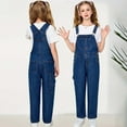 thumbnail image 2 of ZHOUCHANKIDS Girls Denim Overalls Slim Fit Stretch Jeans for Teenage Girls Casual Jumpsuit Pants Comfortable Playwear for Kids 9-10 Years, 2 of 7
