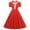 Red, variant on XFLWAM Women Notch Lapel 50s 60s Vintage Short Sleeve V-Neck Cocktail Swing Dress Polka Dot 1950s Rockabilly Prom Party Midi Dress Pink XXL