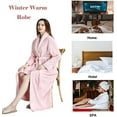 thumbnail image 2 of Oksun long robes for women Full Length Fleece Plush Bathrobe with Waist Belt Pink XL, 2 of 7