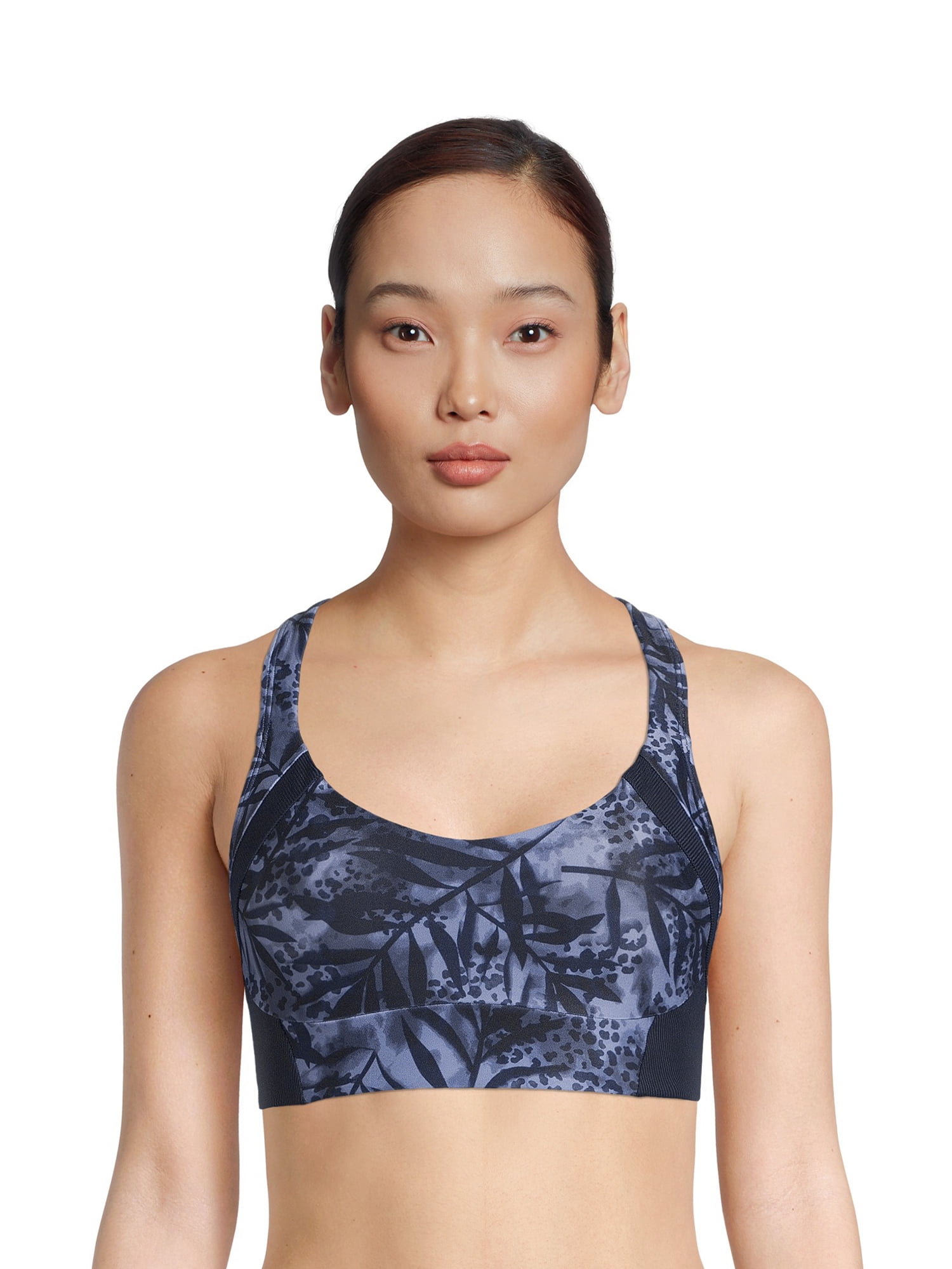 Avia Womens Medium Impact Ribbed Molded Cup Sports Bra