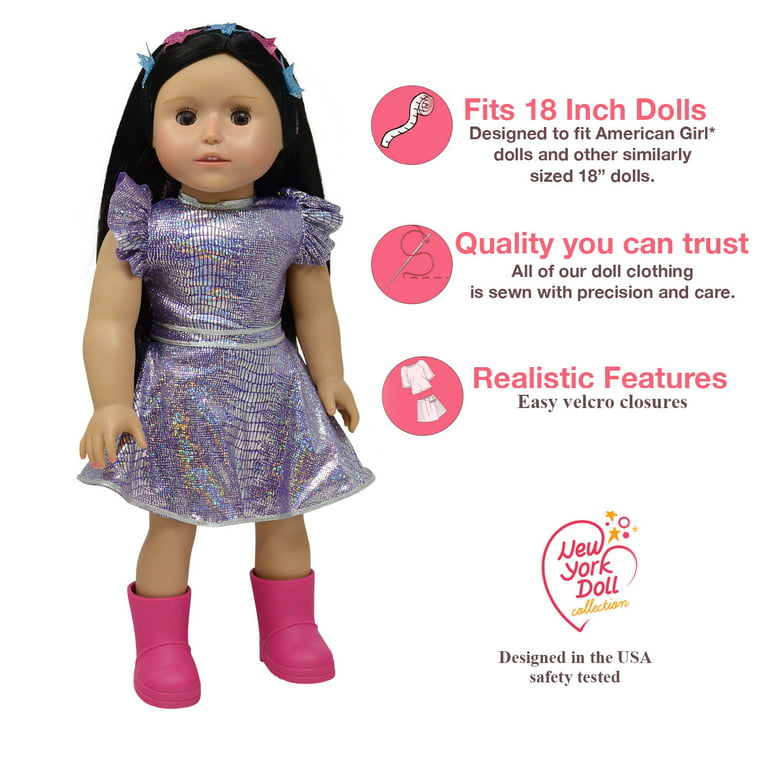The New York Doll Collection 18 inch Doll Guitar and Microphone Set -  Includes Doll Clothes