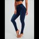thumbnail image 5 of Pantalones Vaqueros Ajustados de Cintura Alta para Mujer Que Moldean los Glúteos. Azul Oscuro XL, 5 of 10