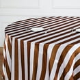 thumbnail image 5 of BalsaCircle 120" Gold White Stripes Satin Round Tablecloth Reception Dining Table Linens, 5 of 5