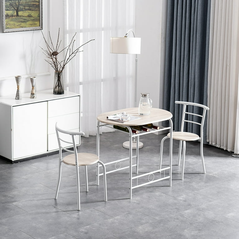 3 Piece Dining Table Sets for 2 Compact Table and 2 Chair for Kitchen Dinette Breakfast Nook Bistro Space Saving