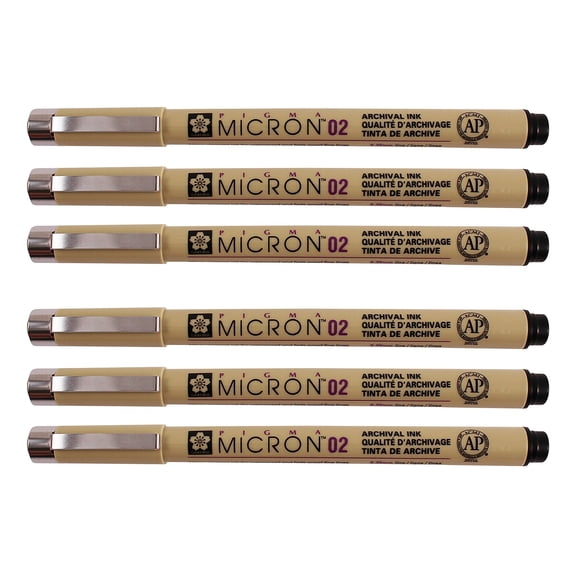 Sakura Pigma Micron Pen Fineliner Black Ink 6/Pack (SAKXSDK0249-6)